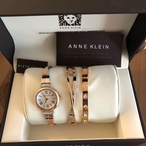 Anne Kline RoseGold&Silver Watch/Bracelets set NWT